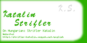 katalin strifler business card